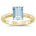 4.75 Cts Aquamarine Solitaire Ring in 14K Yellow Gold-7.0