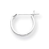14k White Gold Polished 1.25mm Single Hoop Earring