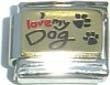 Clearly Charming I Love My Dog Italian Charm Bra Link