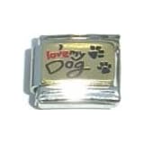 Clearly Charming I Love My Dog Italian Charm Bracelet Link
