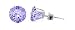 Jewelry : Sterling Silver 3 MM Round Lavender Cubic Zirconia Stud Post Friction Back Earrings