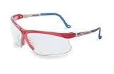 Uvex Genesis Patriot Safety Glasses With Red, White And Blue Frame And Clear UvextremeAF Anit-Fog Coating Lens Image
