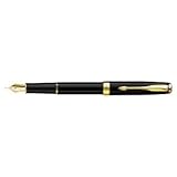Parker Sonnet Lacquer Fine Point Fountain Pen with Golden Trim, Black (1743579)
