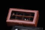 Genuine Brown Leather 12 Cufflink Case Box Holder