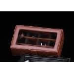 Genuine Brown Leather 12 Cufflink Case Box Holder