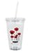 Poppies Spirit 16oz Acrylic Double Wall Reusable Cup Tumbler with Straw-BPA FREE