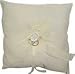 White Square Wedding Ring Cushion with Rose