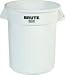 Rubbermaid Round, 20 Gallon, Wht. Brute Container