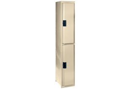 Flush Front Locker Double Tier 12x18x72 Add-On 2 Door Ready To Assemble Tan