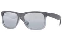 Ray-Ban Men's RB4165 852 88 Justin Sunglasses - Black Grey Gradient Frame Grey Gradient Silver Mirror Lens - 55mm product image