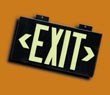 Ultra-Glow EXIT Signs, Letter Case Style, Double Face w/ Mounting Brackets - Black