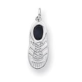 14k White Gold Sapphire Baby Sneaker Charm