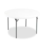 Iceberg Round Folding Table, 48x29, Platinum