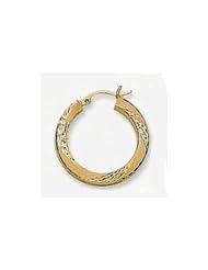 14k Diamond Cut Tube Hoop Earrings