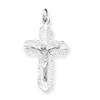 Sterling Silver Crucifix Pendant with 20 Inch Sterling Silver Chain
