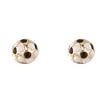 18kt Yellow Gold Soccer Ball Black and White Screwback Earrings (5mm)