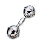 Baby Rattle - Dumbell - Silver