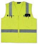 ERB 61203 S414 Class 2 Multi Pocket Surveyor Safety Vest, Lime, 2X-Large