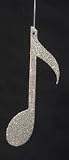 Seasons of Elegance Gold Glitter Quaver 8th Music Note Christmas Ornament