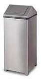 Trash Container, w/Liner, 24-Gallon, 14 sq. x 35-1/2H, Stainless Steel URIT1424SSPL