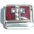 Buy Clearly Charming Stone Cross on Red Italian Charm Bracelet Link by Clearly Charming