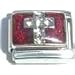 Clearly Charming Stone Cross on Red Italian Charm Bracelet Link