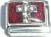 Clearly Charming Stone Cross on Red Italian Charm Bracelet Link