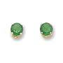 14k 4mm Round May Birthstone Emerald Post Earrings - JewelryWeb