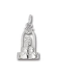 Rembrandt Charms, Wedding Cake Charm in Solid Sterling Silver or Gold
