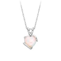 Heart Shaped Lab-Created Opal Pendant in 10kt. White Gold