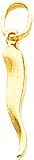 14K Yellow Gold Italian Horn Charm Good Luck Jewelry