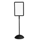 Message Sign, Dry Erase, Rectangular, Free Standing, 14-1 4x22-1 4, Black SAF4117BL by Safco