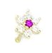 14k Yellow Gold Red CZ Flower Body Piercing title=