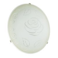 Eglo 89238A Mars-1, Frosted Roses, 1-Light Wall Ceiling Light Fixture by Eglo
