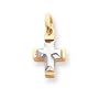 14k Two-tone Fancy Cross Pendant - Measures 13x11mm - JewelryWeb