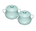 Le Creuset Small Bean Pot Twin Set, 0.5L, Satin Blue