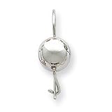 14k White Gold 10mm Ball Kidney Wire Earrings