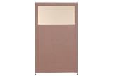 Office Partition With Window - Gray Frame Mauve Fabric - 60H X 48W
