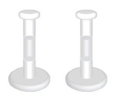 Pair (2) - Clear Push Top Piercing Retainers 14g-16g-Clear 3mm Flat Top Bioflex Retainer for Lips-Ears-Nose (Choose length, gauge) (14GA 9/16")
