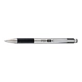 Ballpoint Pen, Retractable, Fine Point, Black Stainless Steel Barrel, Black Ink ZEB27110