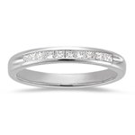 0.15 Cts Diamond Wedding Band in 18K White Gold