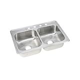 Elkay / Dayton DSE23322 Drop In Double Bowl Kitchen Sink 8in. Deep Stainless Steel