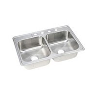 Elkay / Dayton DSE23322 Drop In Double Bowl Kitchen Sink 8in. Deep Stainless Steel