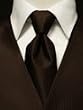 100% Satin Windsor Band Tie - Chocolate Brown