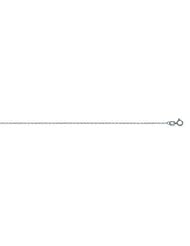 10kt White Gold Pendant Rope Chain Necklace 0.75mm
