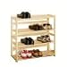 SHOE RACK 4 TIER NATURAL WOOD CRISS CROSS DESIGN