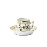 Royal Copenhagen Flora Danica Demistasse Cup And Saucer With Angular Handle