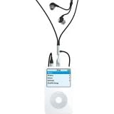 Rivet Stereo Earphone with in-line Clip Lanyard and Silver GoClip - Black
