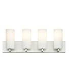 IMAGE OF Forecast F450736 Cambria 4 Light Bath Vanity Light in Satin Nickel with Etched White Opal glass