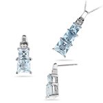 0.09 Ct Diamonds and 3.60 Cts Aquamarine Set in 14K White Gold by Mysolitaire